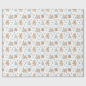 Kerst Gingerbread Man Jongen Naam Tekst Cadeaupapier (Vlak)