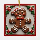 Kerst Gingerbread Man  Keramisch Ornament (Voorkant)