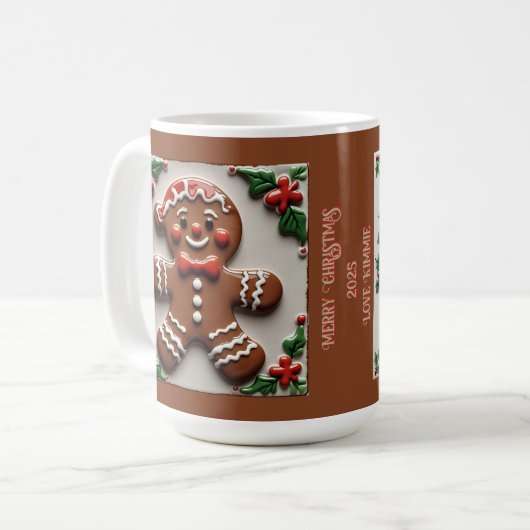 Kerst Gingerbread Man Koffiemok (Voorkant links)
