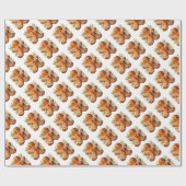 Kerst Gingerbread Man met Holly Cadeaupapier (Vlak)