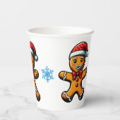 Kerst Gingerbread Man Paper Cup Papieren Bekers (Achterkant)
