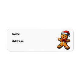 Kerst Gingerbread Man Retouradres Etiket