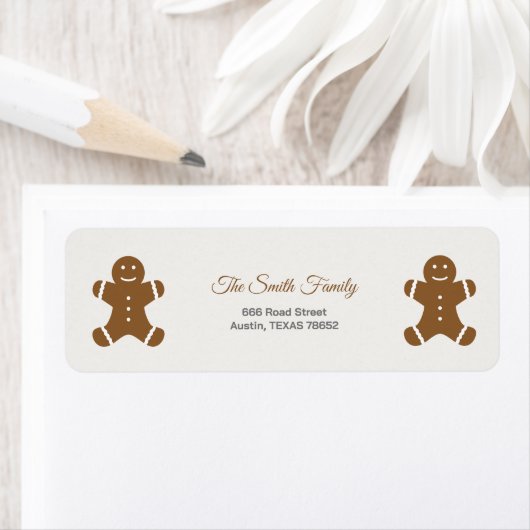 Kerst Gingerbread Man Retouradres Label (Insitu)