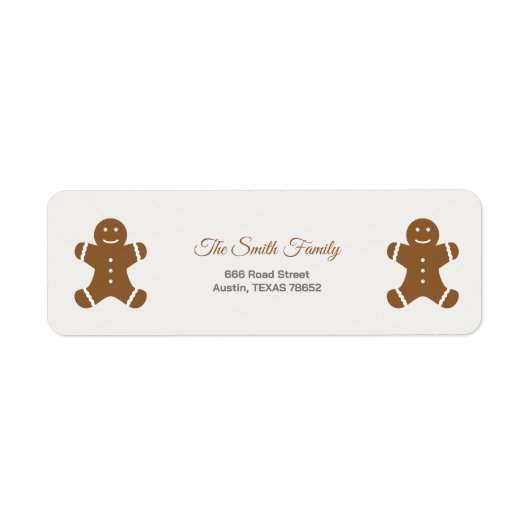 Kerst Gingerbread Man Retouradres Label (Voorkant)