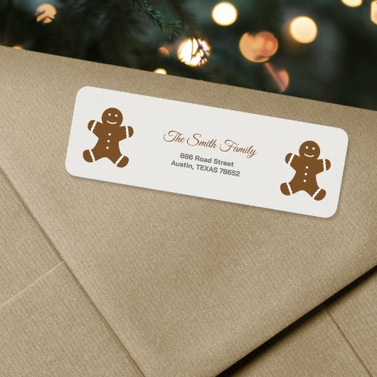 Kerst Gingerbread Man Retouradres Label