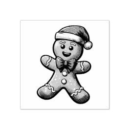 Kerst Gingerbread Man Wood Art Stamp Rubberstempel