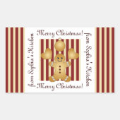 Kerst Gingerbread Man Zelfgemaakte Verpakking Labe Rechthoekige Sticker (Voorkant)