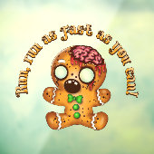 Kerst Gingerbread Man Zombie Raamsticker (Vel 3)