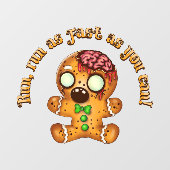 Kerst Gingerbread Man Zombie Raamsticker (Vel)