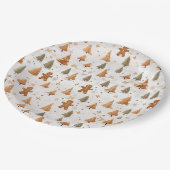 Kerst Gingerbread Mannen en Sneeuwvlokken Papieren Bordje (Gekanteld)