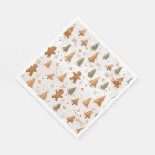 Kerst Gingerbread Mannen en Sneeuwvlokken Servet (Hoek)