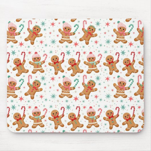 Kerst Gingerbread Mannen en snoep Canes Muismat (Voorkant)