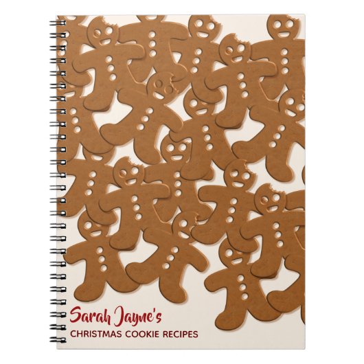 Kerst Gingerbread Mannen Patroon Notitieboek (Voorkant)