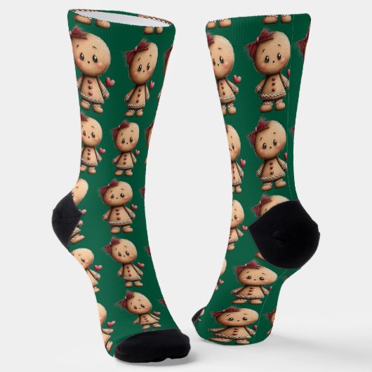 Kerst Gingerbread meisje Sokken (Gebogen)
