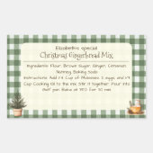 Kerst Gingerbread Mix Groene Gingham Labels (Voorkant)