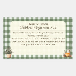 Kerst Gingerbread Mix Groene Gingham Labels
