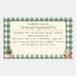 Kerst Gingerbread Mix Groene Gingham Labels