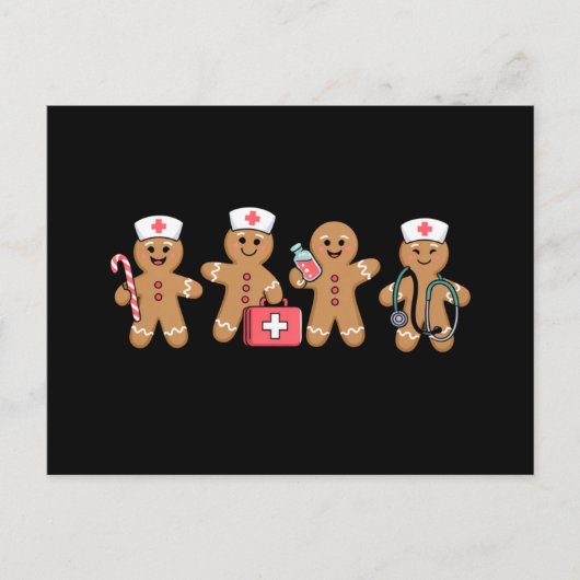 Kerst Gingerbread Nurse Team Crew Cadeaus Feestdagenkaart (Voorkant)