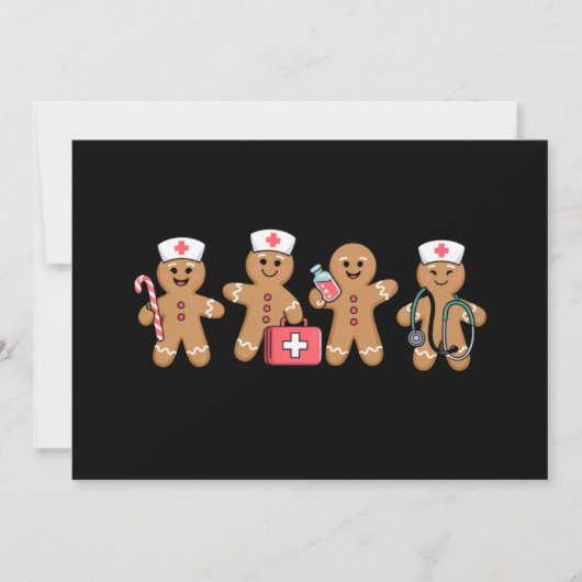 Kerst Gingerbread Nurse Team Crew Cadeaus Feestdagenkaart (Voorkant)