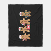 Kerst Gingerbread Nurse Team Crew Cadeaus Fleece Deken (Voorkant)