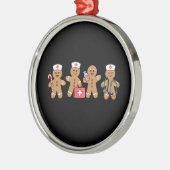 Kerst Gingerbread Nurse Team Crew Cadeaus Metalen Ornament (Links)