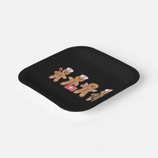 Kerst Gingerbread Nurse Team Crew Cadeaus Papieren Bordje (Gebogen)