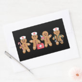 Kerst Gingerbread Nurse Team Crew Cadeaus Rechthoekige Sticker (Envelop)