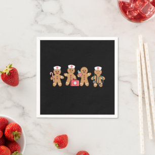 Kerst Gingerbread Nurse Team Crew Cadeaus Servet