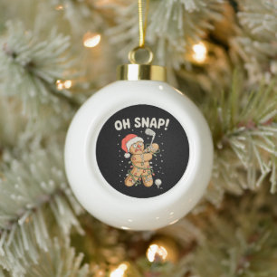 Kerst Gingerbread Oh Snap Koekje Golf Golfer Keramische Bal Ornament