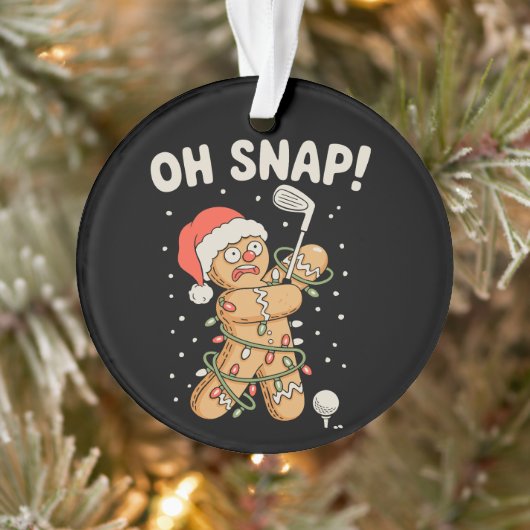 Kerst Gingerbread Oh Snap Koekje Golf Golfer Ornament (Boom)
