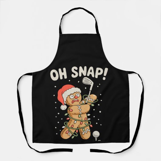 Kerst gingerbread Oh Snap koekje golf golfer Schort (Voorkant)