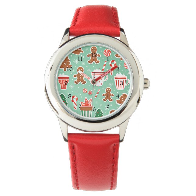 Kerst gingerbread ontwerp horloge (Voorkant)