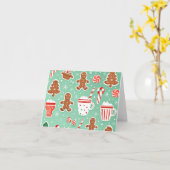 Kerst Gingerbread ontwerp Kaart (Gele Bloem)