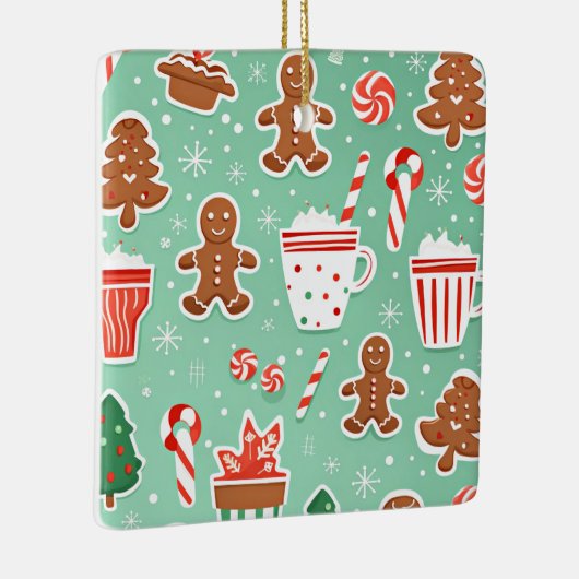 Kerst Gingerbread ontwerp Keramisch Ornament (Rechts)