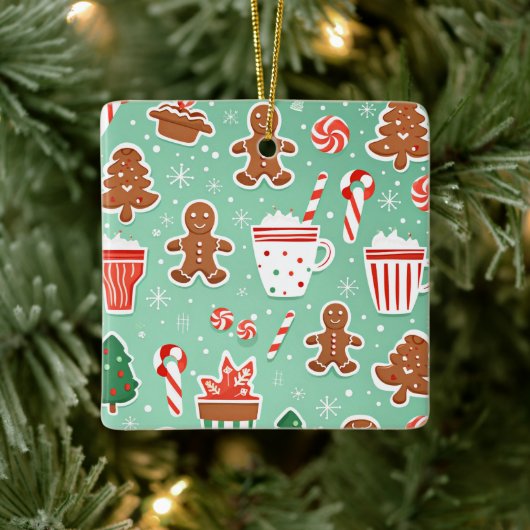 Kerst Gingerbread ontwerp Keramisch Ornament (Boom)