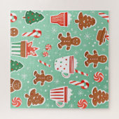 Kerst Gingerbread ontwerp Legpuzzel (Horizontaal)
