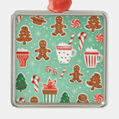 Kerst Gingerbread ontwerp Metalen Ornament (Voorkant)