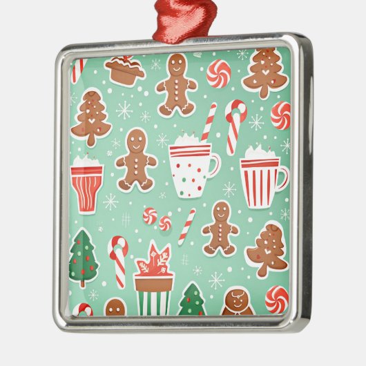 Kerst Gingerbread ontwerp Metalen Ornament (Links)
