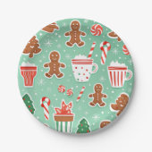 Kerst Gingerbread ontwerp Papieren Bordje (Voorkant)
