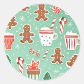 Kerst Gingerbread ontwerp Ronde Sticker (Voorkant)
