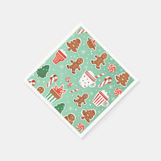 Kerst Gingerbread ontwerp Servet (Hoek)