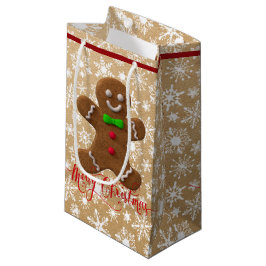 Kerst gingerbread op papieren zak look klein cadeauzakje