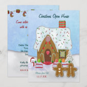 Kerst Gingerbread Open House Uitnodiging (Voorkant / Achterkant)