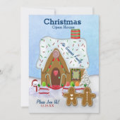 Kerst Gingerbread Open Huis Uitnodigen Kaart (Voorkant)
