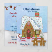 Kerst Gingerbread Open Huis Uitnodigen Kaart (Voorkant / Achterkant)