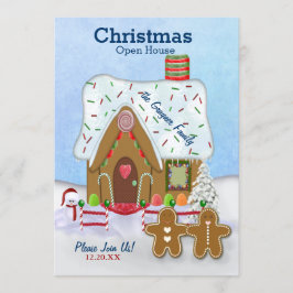 Kerst Gingerbread Open Huis Uitnodigen Kaart