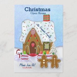 Kerst Gingerbread Open Huis Uitnodigen Kaart