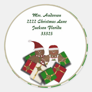 Kerst Gingerbread Paar Adres Stickers