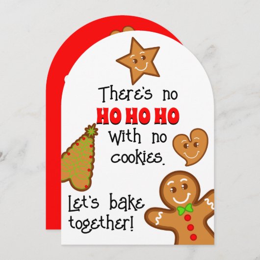 Kerst Gingerbread Pals - Baking Party Kaart (Voorkant / Achterkant)