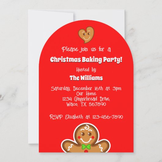 Kerst Gingerbread Pals - Baking Party Kaart (Achterkant)